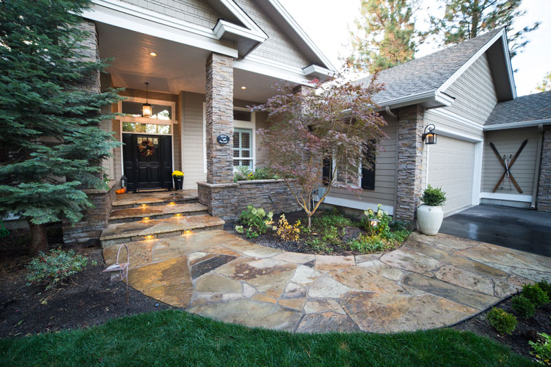 Awbrey Glenn flagstone front walkway after photo — Bend, OR