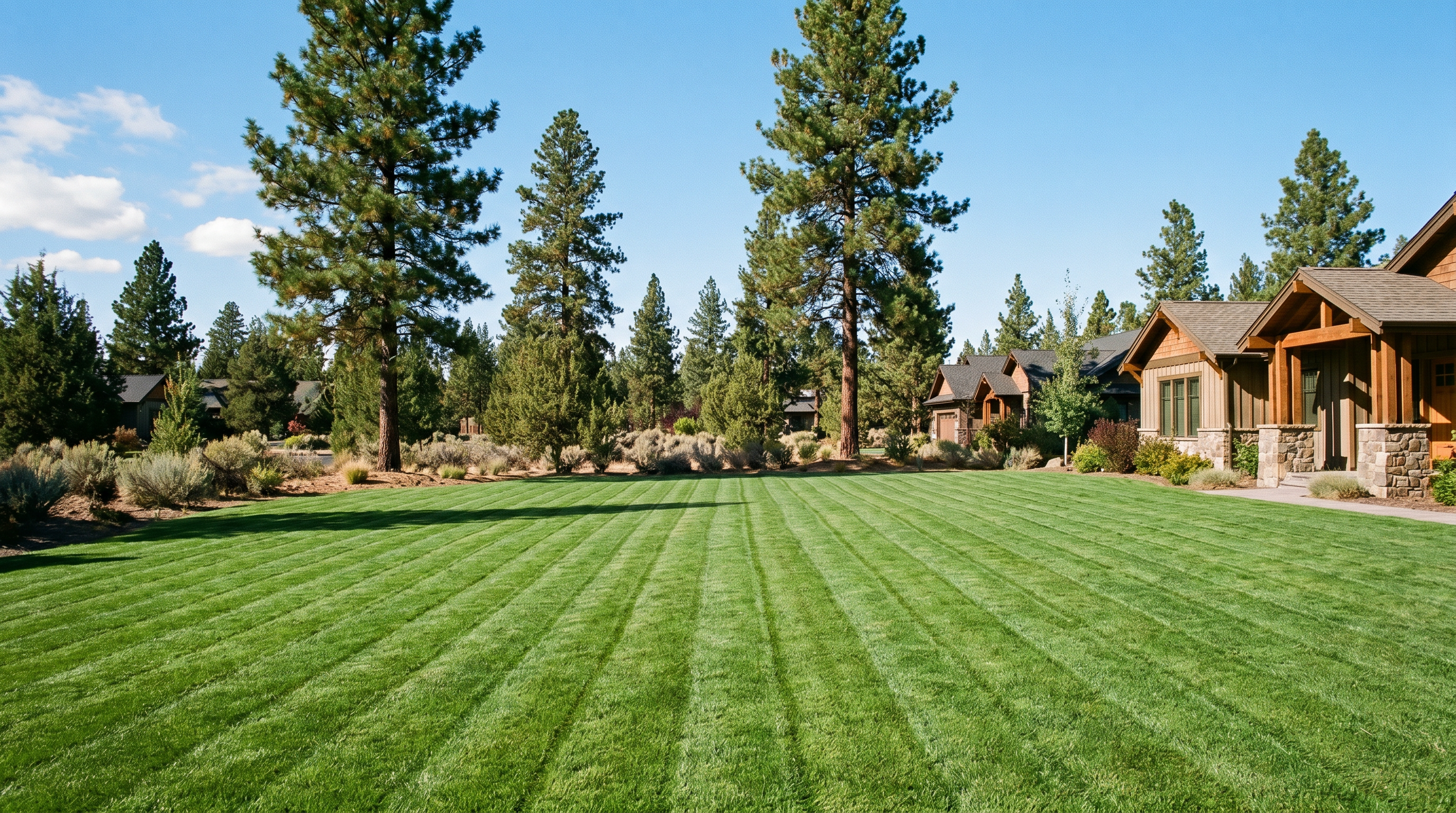 Commercial landscape maintenance crew in Central Oregon
