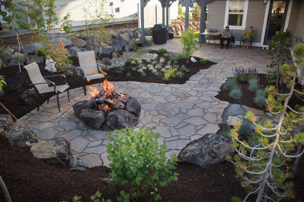 South West Bend Oregon campground-themed backyard full view — Bend, OR