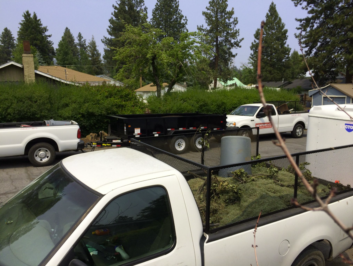 Newport Avenue Landscaping trucks overflowing the original Newport Ave & 14th Street location, 2012