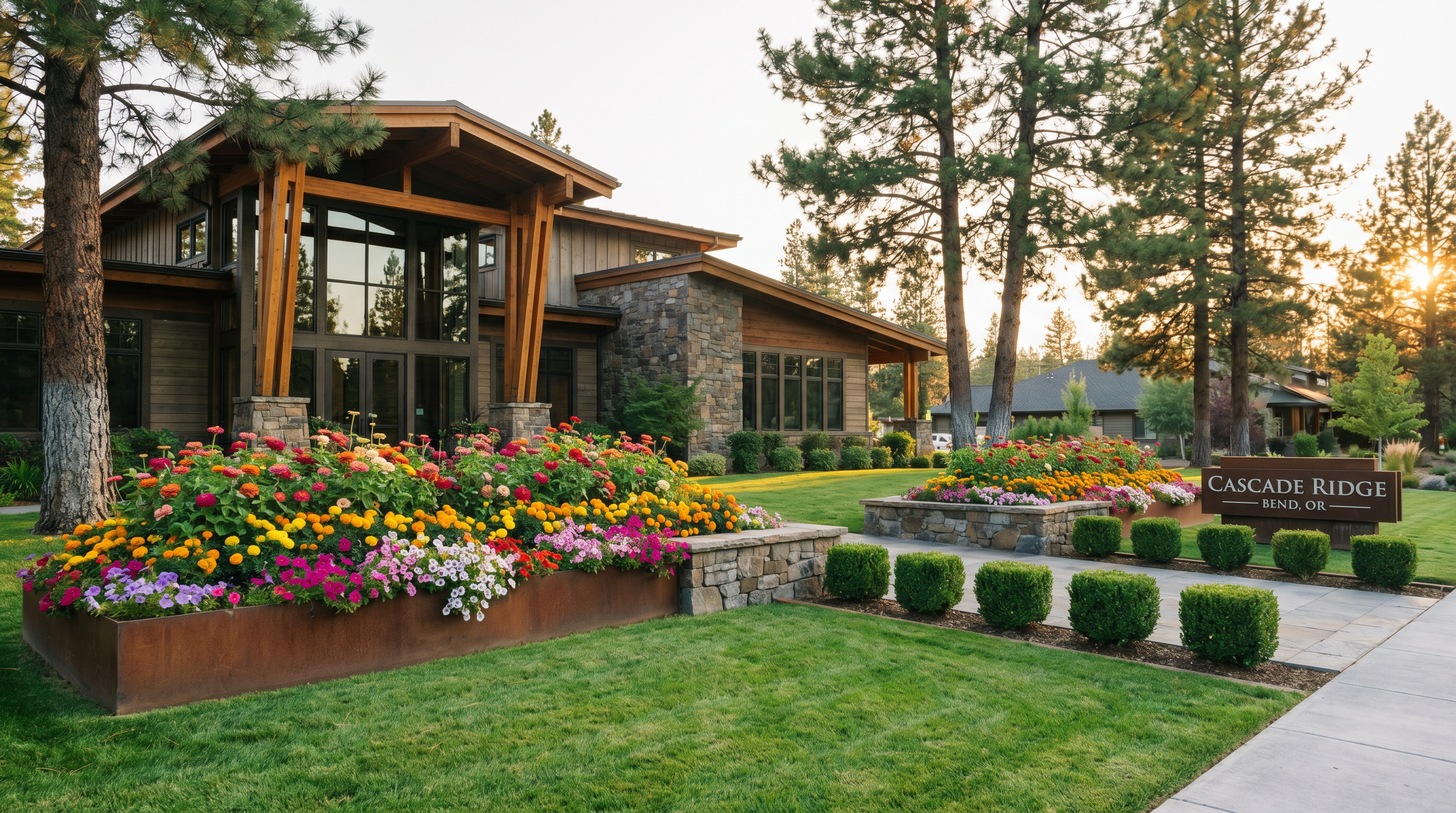 Commercial property landscape maintenance in Central Oregon