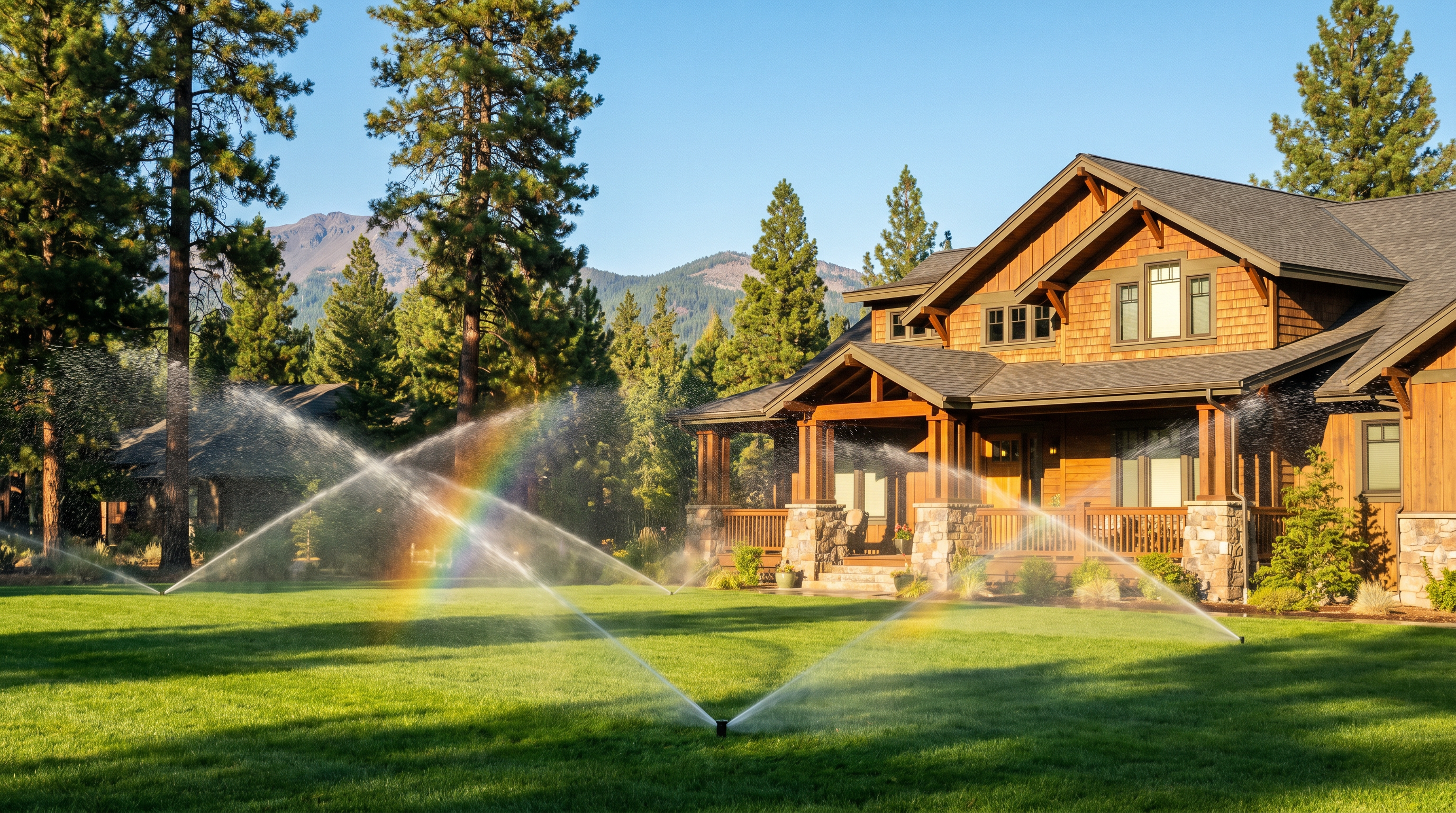 Repaired residential sprinkler system running in Bend Oregon